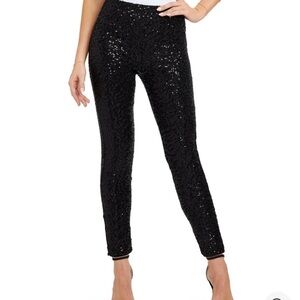 NEW Sequin Black Women's Pants High waisted Leggings Small cocktail Dress Pants